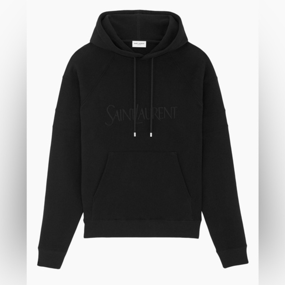 NWT • Saint Laurent • Women’s Fleece Hoodie • Black • Small • YSL Pullover